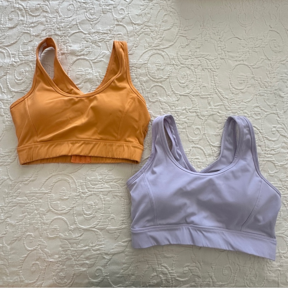 NVGTN Scoop Sports Bra Set in Orange and Lavender